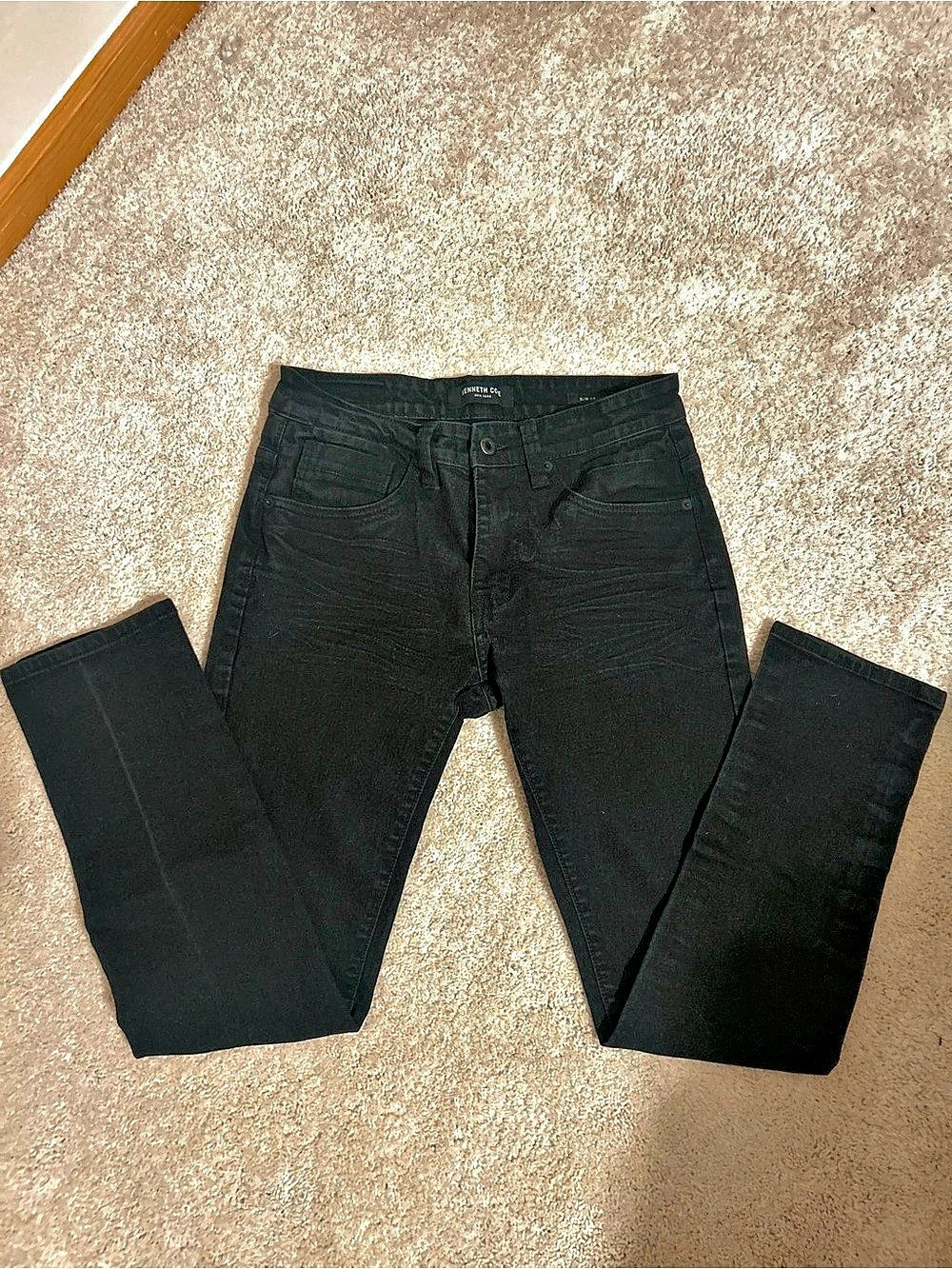 Kenneth Cole Slim Fit Slim Jeans in Black Waist 30 Like New